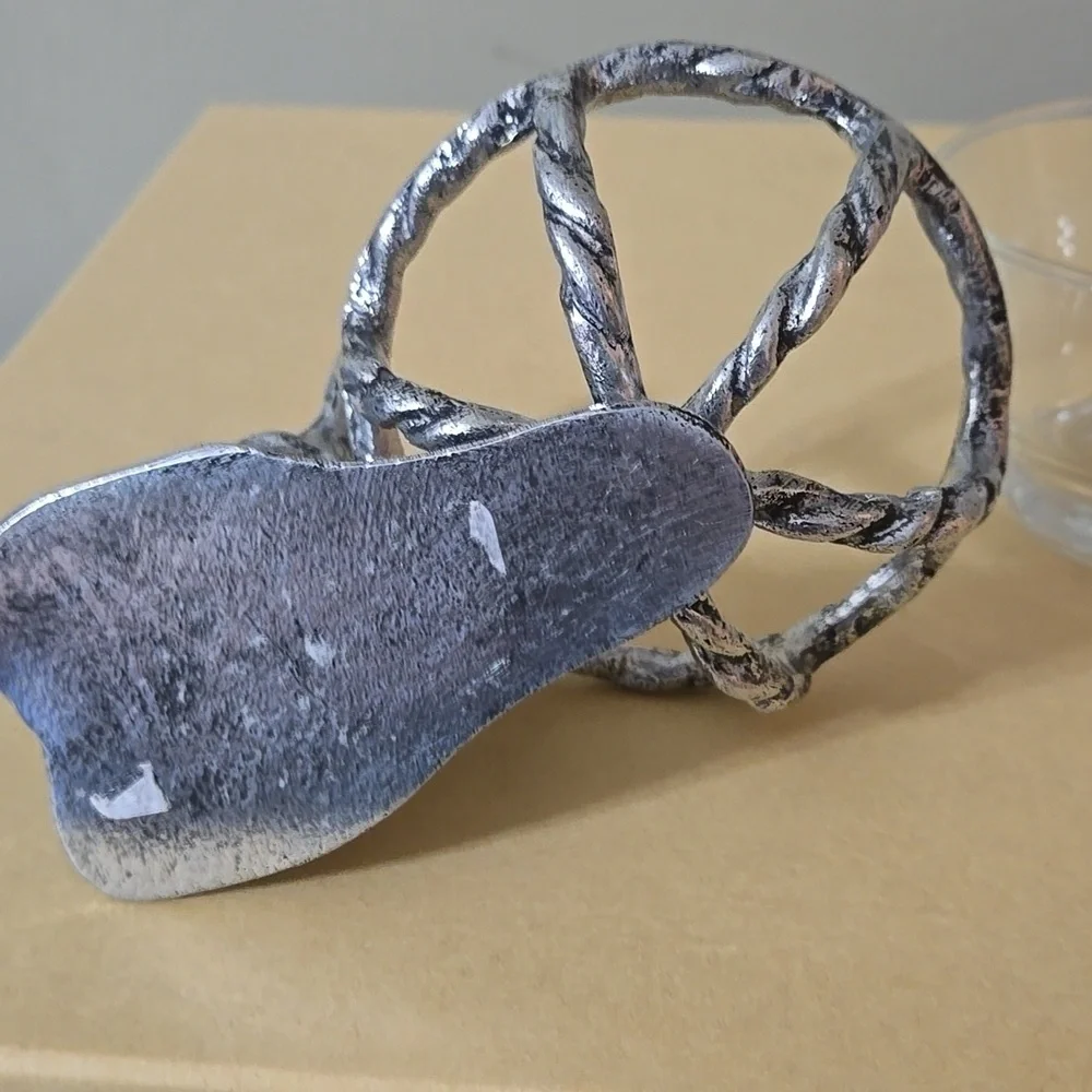 Pottery Barn Silver Rabbit Glass Bowl Holder